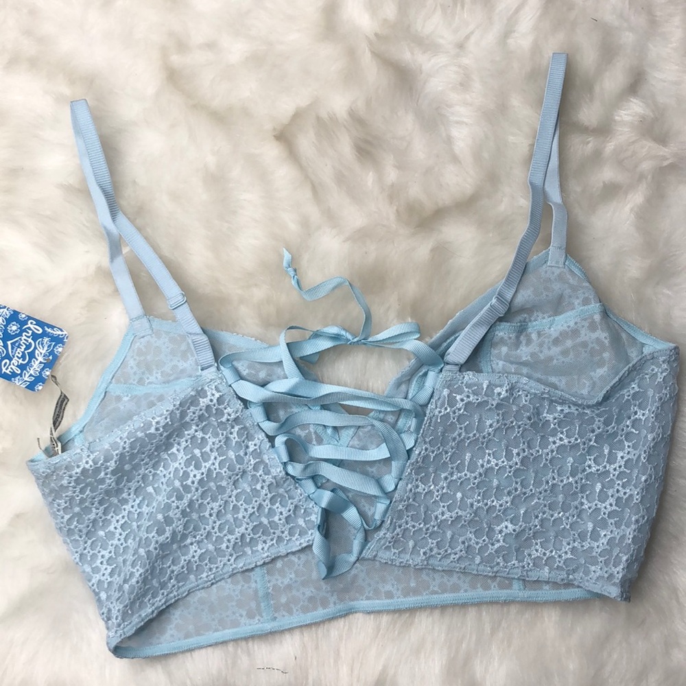 Free People Lele Longline Bra Baby Blue S/M NEW - Picture 6 of 9